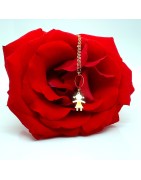 Lantisor cu pandantiv fetita din aur galben de 14k