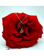 Lantisor cu pandantiv coroana din aur galben de 14k