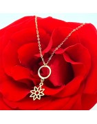 Lantisor cu pandantiv din aur galben de 14k