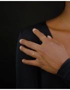 Inel minimalist din aur galben de 14k Dora