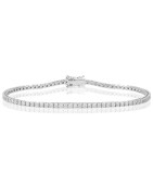 Bratara tenis din Aur Alb de 18k cu Diamante Incolore Naturale de 2.5 ct.