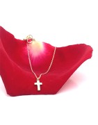 Lantisor cu pandantiv cu cruciulita din aur galben de 14k